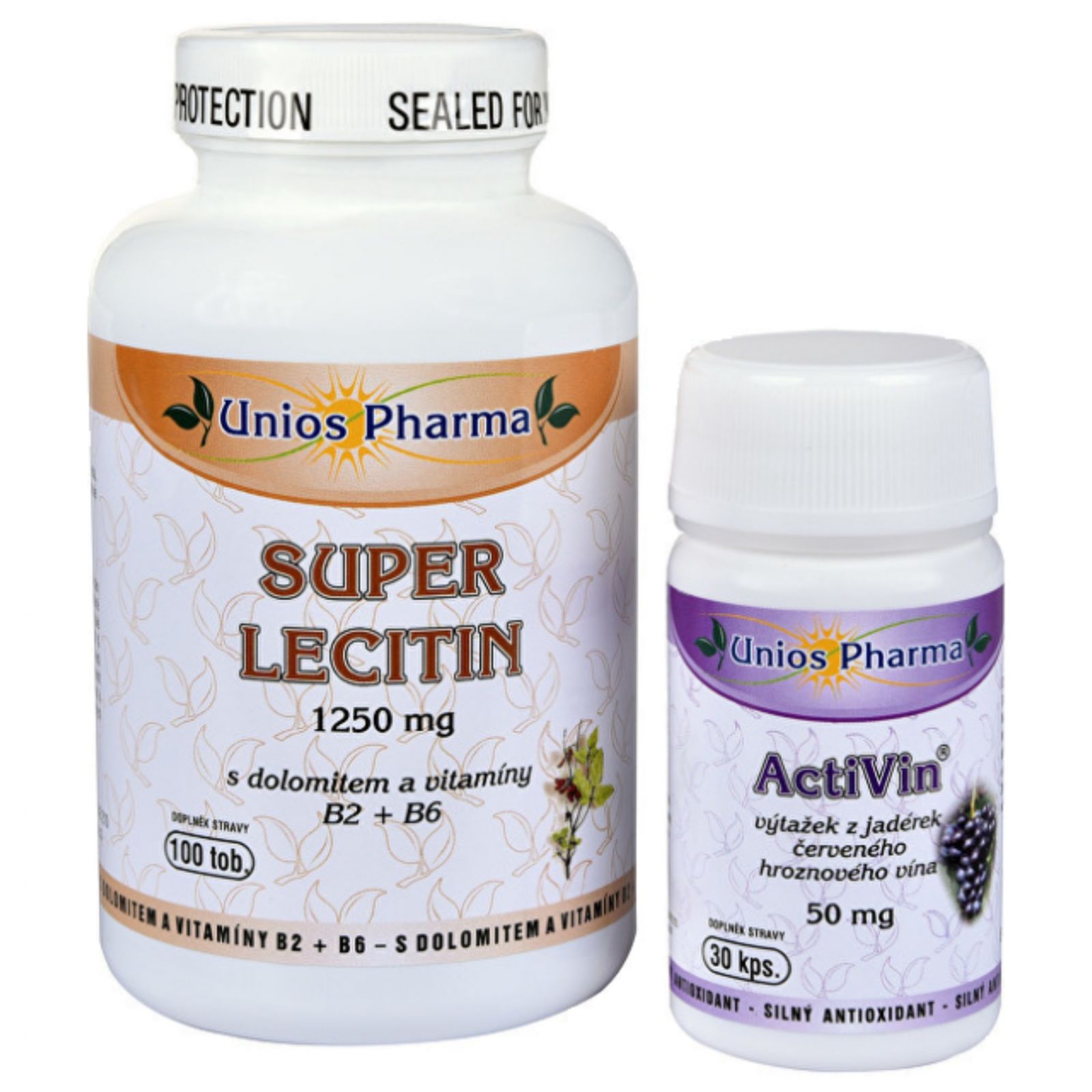 Unios Pharma Super Lecithin 100 Kapseln + Activin 30 Kapseln.
