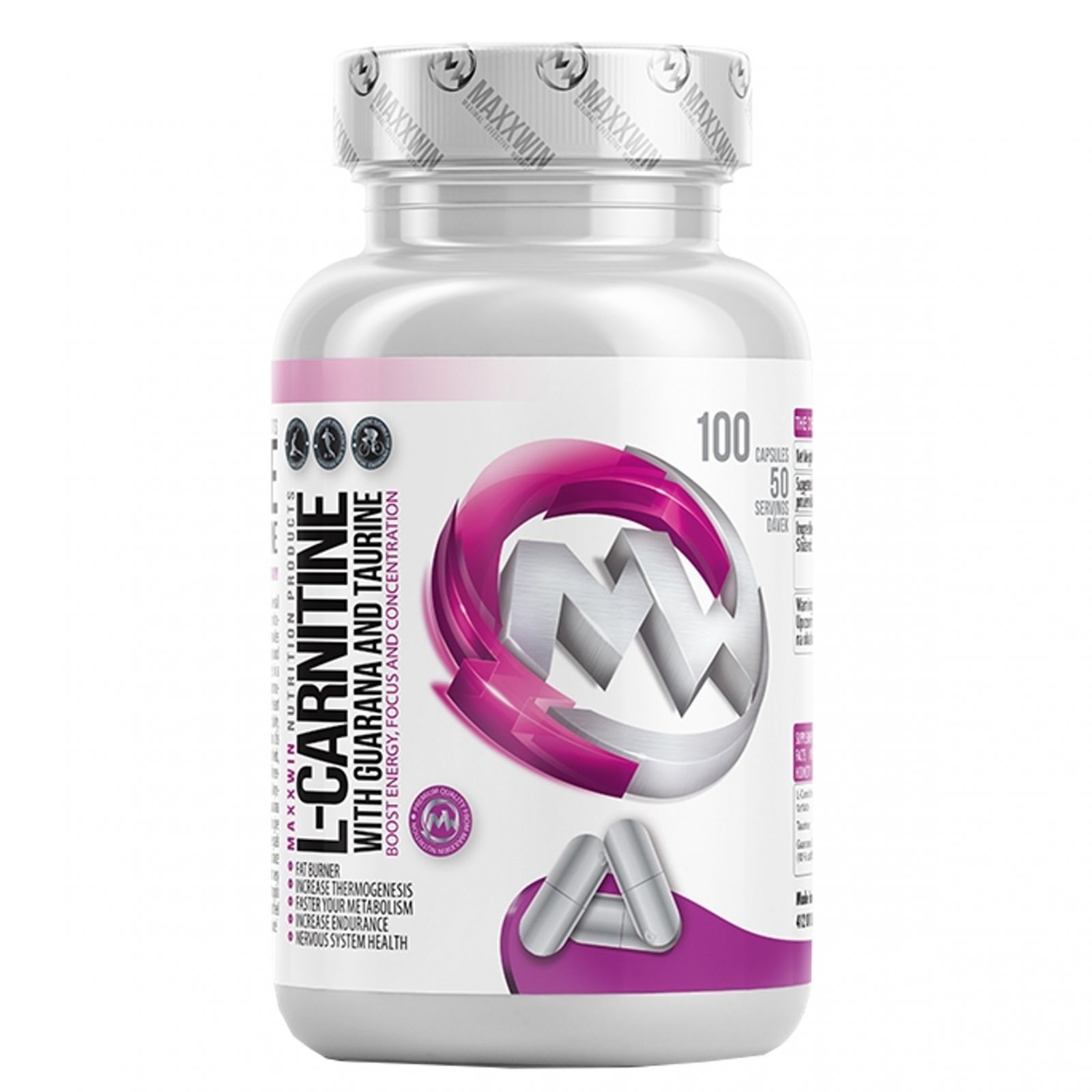 MAXXWIN L-Carnitine + Guarana + Taurine 100 kapslí