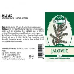 Naděje Jalovec - tinktura z pupenů - etiketa