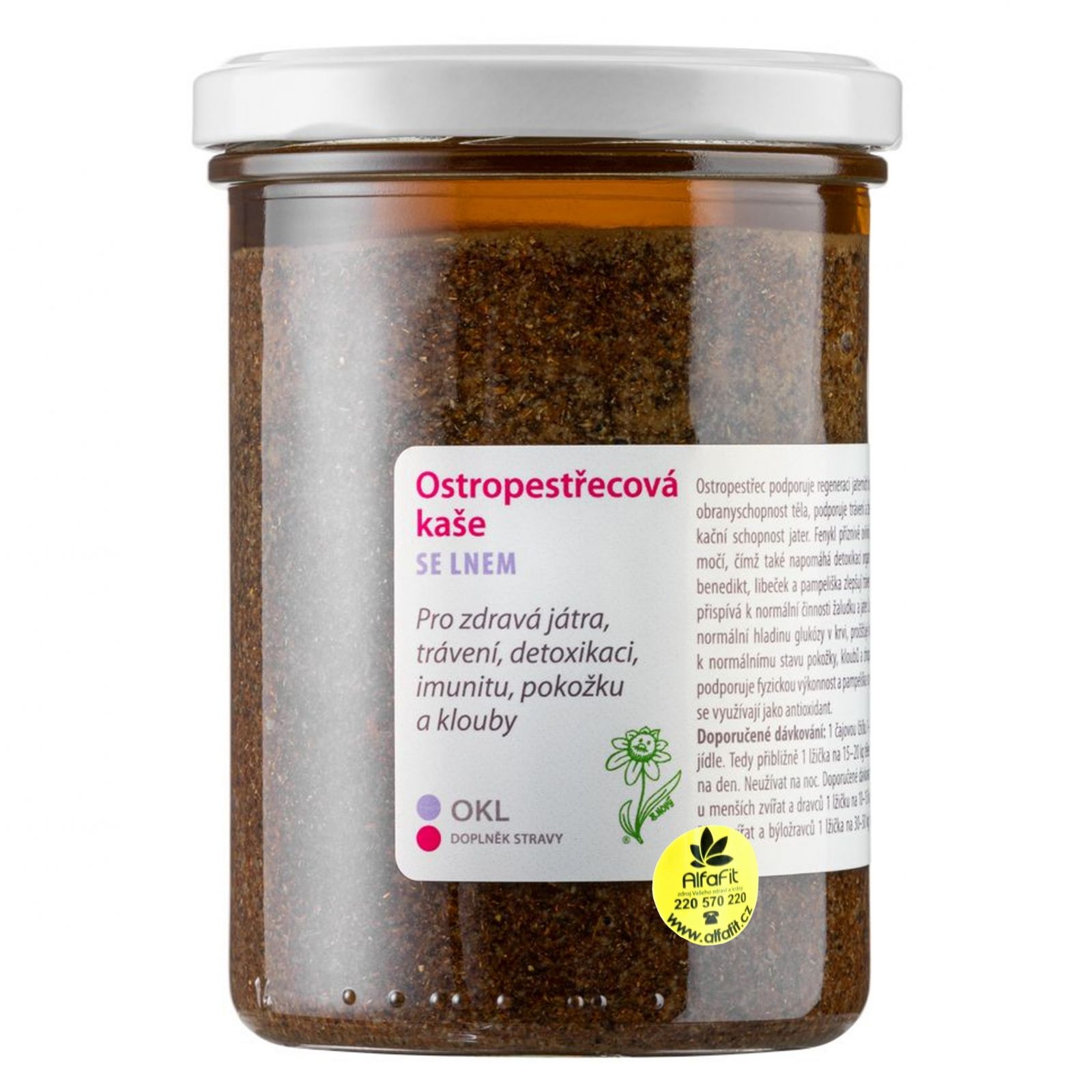 Dědek kořenář Ostropestřecová kaše s lněným olejem OO–KL 350 ml