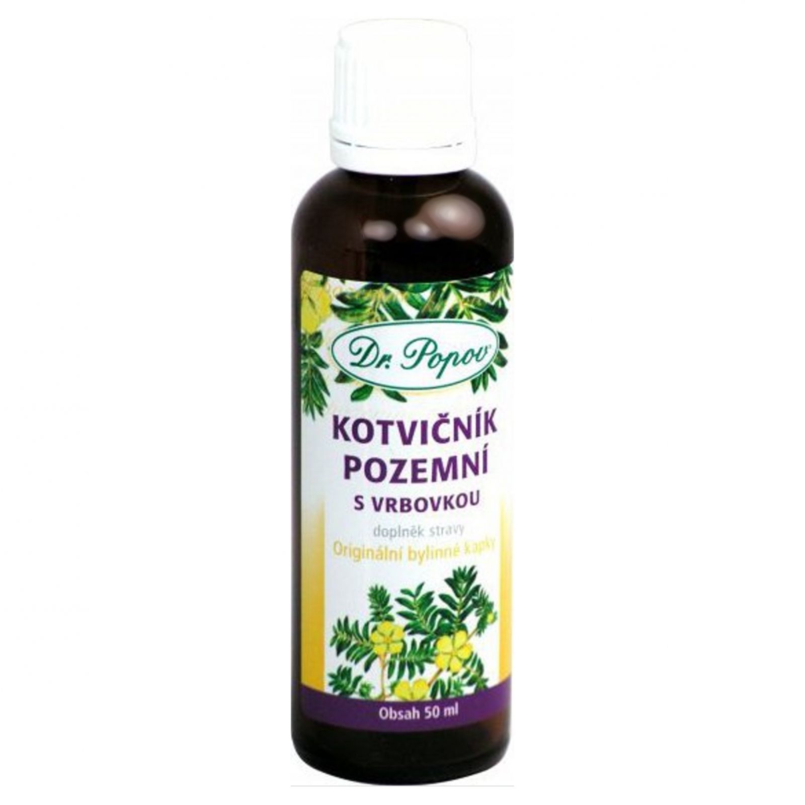 Dr. Popov Bylinné kapky Kotvičník pozemní s vrbovkou 50 ml