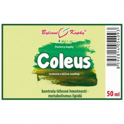 Bylinné kapky Coleus 50 ml - etiketa