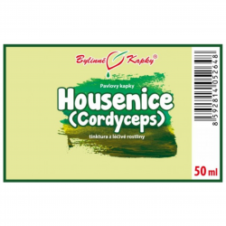 Bylinné kapky Cordyceps (Housenice) - etiketa