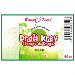 Bylinné kapky Dračí krev 100% míza 50 ml - etiketa