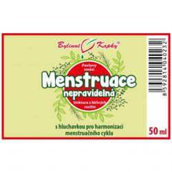 Bylinné kapky Menstruace - nepravidelná 50 ml - etiketa